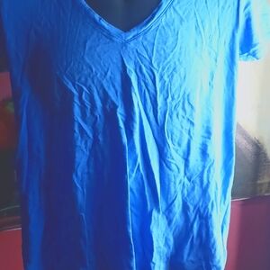 Vibrant Blue V-Neck T-Shirt